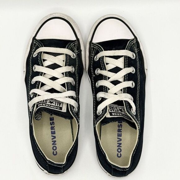 Converse Chuck Taylor All Star Black Canvas Lace Up Sneakers - Big Kid US 1 - Picture 9 of 12